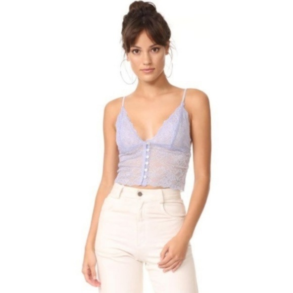 Free People Tops - FREE PEOPLE Night Tales lace blue CAMI MEDIUM NEW